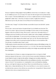 Stranger | Reese Norton | Engelsk Essay