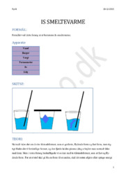 Formålet med forsøget er at bestemme is smeltevarme