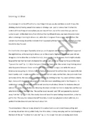 Learning to drive | Engelsk essay