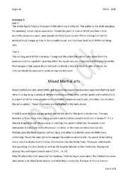 Mixed Martial Arts | Engelsk Essay