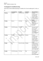 Træningsplan for konditionstræning Forløb | Idræt