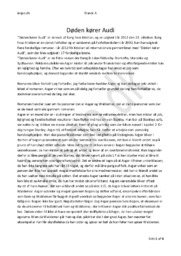 Analyse | “Døden kører Audi” af Bang Foss Kristian, 2012